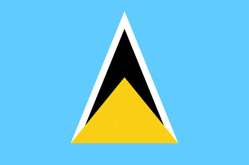 无人,横图,室内,特写,白天,正面,静物,旗帜,国旗,一面,三角形,图形,几何,黄色,蓝色,白色,黑色,数学,旗,彩图,几何图形,圣卢西亚国旗