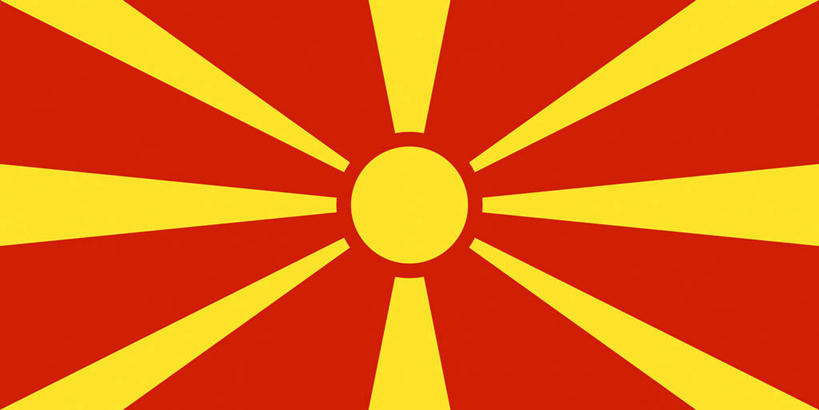 无人,横图,室内,特写,白天,正面,太阳,静物,旗帜,国旗,一面,光芒,黄色,红色,旗,彩图,马其顿国旗,一轮