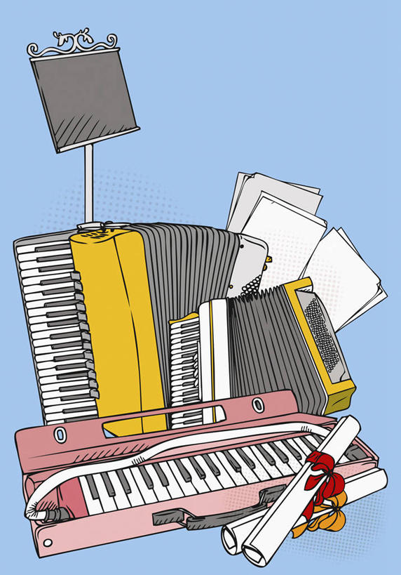 无人,竖图,插画,室内,白天,正面,成功,胜利,键盘,数码,科技,书籍,阴影,蓝色背景,网络,风箱,乐谱,乐器,手风琴,五线谱,高光,几何,计算机图形,音乐,合成,图画,架子,画,光彩,电脑合成图,数码合成图,键盘乐器,节拍,合成图,证书,音符,荣誉,漫画,风琴,乐谱架,符头,符干,符尾,乐章,写实,具体,具象,荣耀,光荣,彩图,获奖证书,荣誉证书