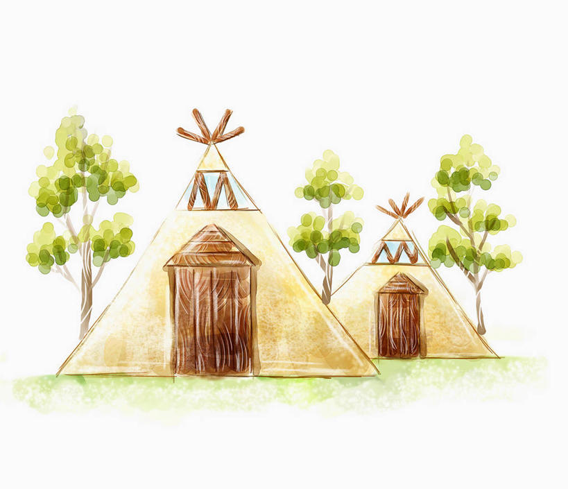 无人,家,横图,插画,室内,白天,正面,数码,科技,美景,植物,阴影,网络,帐篷,房屋,屋子,景观,高光,几何,计算机图形,合成,图画,文化,传统,住宅,画,树,树木,绿色,自然,景色,生长,成长,电脑合成图,数码合成图,合成图,自然风光,漫画,写实,具体,具象,印第安人帐篷,印第安帐篷,彩图,房子,小屋