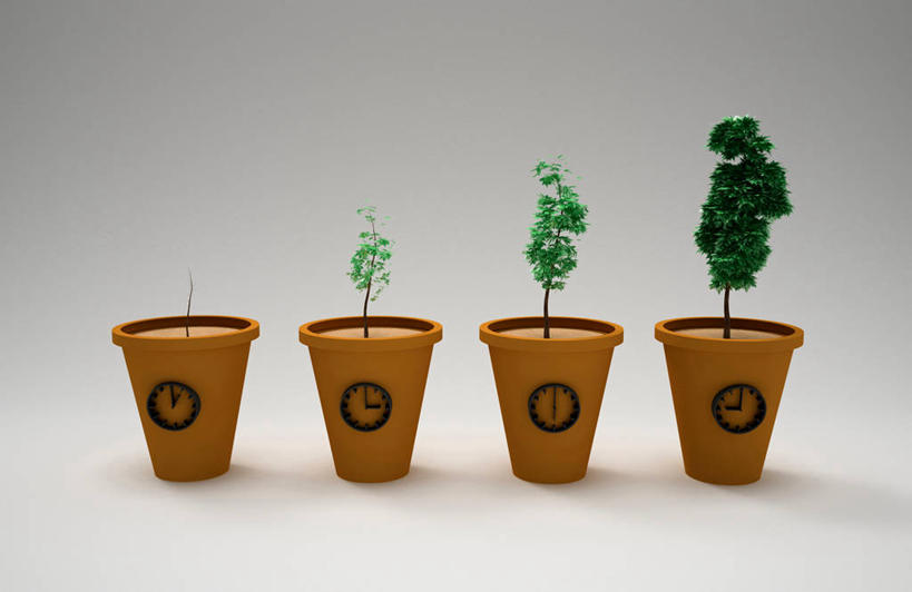 无人,横图,室内,特写,白天,正面,植物,一排,阴影,灰色背景,整齐,并列,并排,过程,时间,反射,盆栽,时钟,影子,盆景,计时,排列,绿色,灰色,自然,钟表,四个,表,摄影,影棚,生长,成长,队列,平行,发展,历程,钟,彩图,影棚拍摄,拍摄