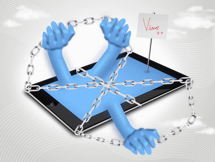 手,无人,横图,插画,室内,白天,正面,电脑,笔记本电脑,数码,科技,握,阴影,网络,英文,标志,文字,字符,字母,高光,几何,计算机图形,拿,合成,图画,拿着,破坏,通讯设备,标识,画,蓝色,手部,握着,铁环,英文字母,锁链,链条,一台,损坏,电脑合成图,数码合成图,病毒,无线,束缚,合成图,限制,通信设备,无线网络,电脑病毒,漫画,无线上网,便携式电脑,平板电脑,写实,具体,具象,约束,计算机病毒,手提电脑,彩图