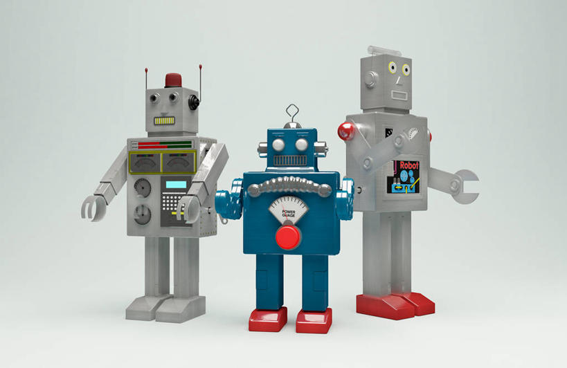 无人,横图,室内,特写,白天,正面,机器,高科技,静物,阴影,灰色背景,反射,科学,影子,三个,机械,摄影,影棚,科学技术,机器人,彩图,影棚拍摄,拍摄