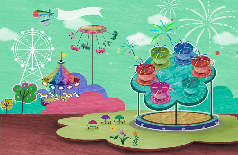 无人,游乐园,横图,插画,室内,白天,正面,游戏,数码,科技,植物,烟火,游乐场,阴影,网络,摩天轮,高光,几何,计算机图形,玩,合成,图画,娱乐,画,树,树木,绿色,自然,焰火,休闲,旋转木马,游乐设施,转转杯,旋转飞椅,生长,成长,活动,飞艇,电脑合成图,数码合成图,合成图,发泄,消遣,智力,礼花,漫画,费里斯大转轮,写实,具体,具象,宣泄,花炮,礼花炮,欢乐咖啡杯,旋转咖啡杯,游艺设施,飓风飞椅,旋转秋千,烟花,玩耍,嬉戏,彩图