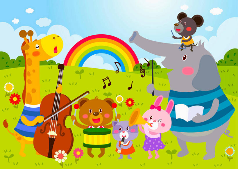 无人,站,举,笑,微笑,露齿笑,横图,插画,室内,白天,正面,数码,科技,彩虹,草地,草坪,植物,长颈鹿,宠物,大象,猫,老鼠,一群,许多,握,阴影,盛开,网络,兔子,棒子,云,云朵,吹奏乐器,大提琴,单簧管,鼓,黑管,乐器,木管乐器,弦乐器,指挥棒,很多,高光,几何,计算机图形,音乐,拿,指挥,合成,花蕾,云彩,图画,拿着,注视,画,草,花,花瓣,花朵,鲜花,树,树木,蓝色,绿色,白云,蓝天,天空,自然,动物,天,花苞,花蕊,观察,看,托,站着,可爱,握着,生长,晴朗,成长,观看,打击乐器,兔,电脑合成图,数码合成图,察看,节奏,木管,节拍,合成图,关注,弓拉弦乐器,弓拉弦鸣乐器,乐符,音符,猫咪,漫画,小鼓,符头,符干,符尾,乐章,写实,具体,具象,克拉管,乌木棒,军鼓,圆鼓,虹,虹桥,七彩虹,晴空,天虹,象,举起,举手,举着,向上举,向上伸,向上托,站立,彩图,全身,短小,棍棒