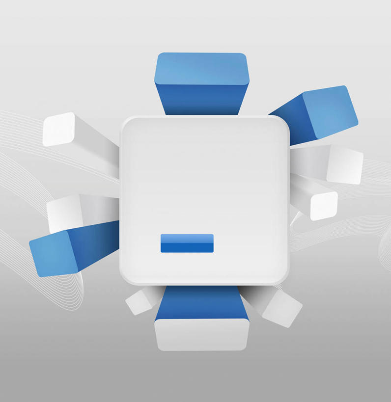 无人,竖图,插画,室内,白天,正面,数码,科技,阴影,灰色背景,网络,图形,高光,几何,计算机图形,立方体,正方体,合成,图画,画,蓝色,白色,对话框,电脑合成图,数码合成图,合成图,数学,漫画,写实,具体,具象,彩图,几何图形,立体几何,立体图形,正六面体,对话气泡框,气泡框