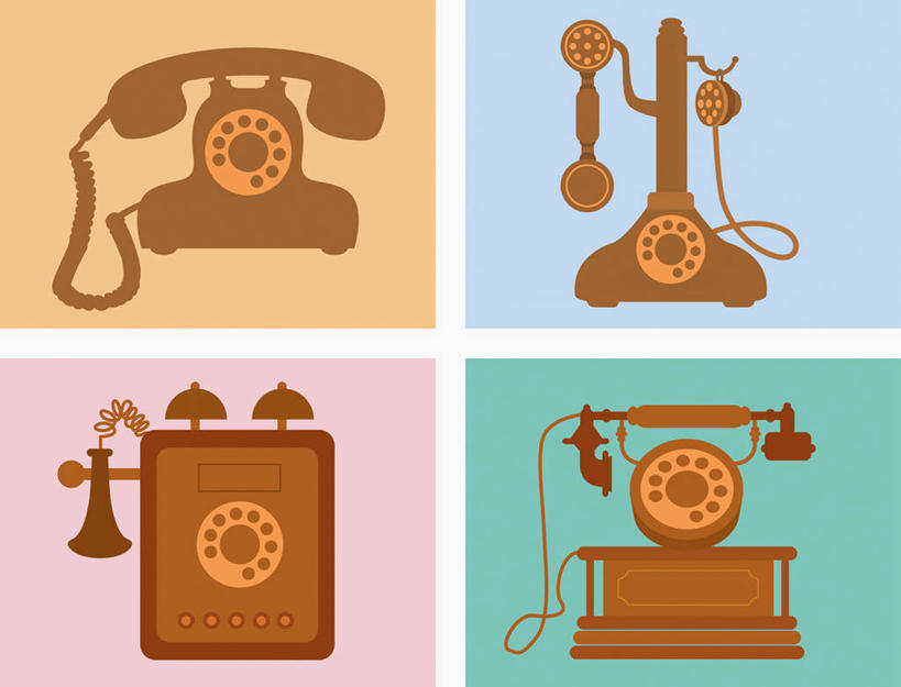 无人,打电话,横图,插画,室内,白天,正面,数码,科技,电话,阴影,网络,高光,几何,计算机图形,合成,图画,通讯设备,画,话筒,四个,电话线,电脑合成图,数码合成图,合成图,漫画,写实,具体,具象,交流,老式电话,电话机,沟通,通话,彩图,旋转号盘电话机