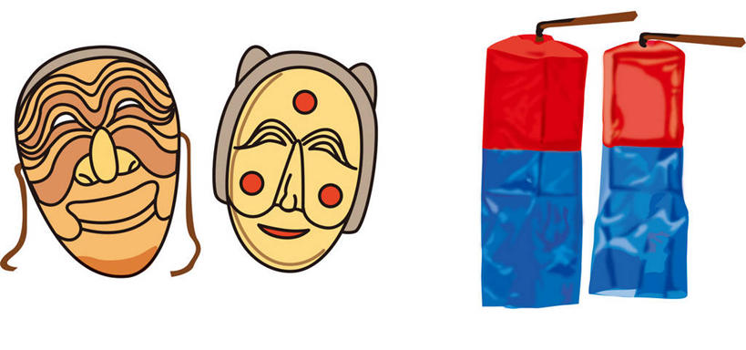 无人,横图,插画,室内,白天,白色背景,正面,数码,科技,照明,阴影,日本文化,艺术,网络,灯笼,面具,纸灯笼,高光,几何,计算机图形,合成,图画,文化,传统,画,两个,灯具,照亮,电脑合成图,数码合成图,合成图,照明设备,漫画,写实,具体,具象,彩图,能剧面具,能面