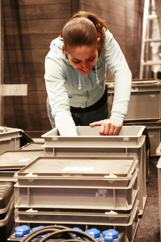 西方人,一个人,电工,站,笑,攀登,微笑,露齿笑,竖图,室内,白天,仰视,欧洲,欧洲人,仅一个年轻女性,仅一个女性,仅一个人,弯腰,服装,木制,木盒,梯子,阶梯,木梯,墙,注视,休闲装,墙壁,墙面,工人,衣服,木制品,容器,低头,扶,观察,看,站着,休闲,休闲服,爬,服饰,观看,上升,储藏,察看,扶着,储存,关注,弯身,登高,年轻女性,女人,女性,白种人,员工,攀爬,站立,彩图,低角度拍摄,全身,匠人,劳动者,体力工,贮存