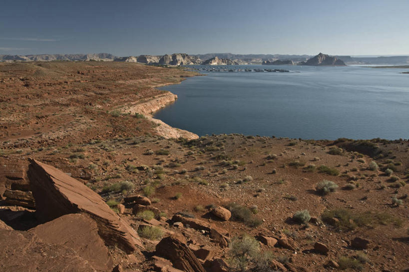 无人,横图,室外,白天,正面,旅游,度假,草地,湖,湖泊,美景,水,植物,美国,阴影,光线,影子,湖面,景观,水流,水面,娱乐,草,蓝色,绿色,蓝天,天空,阳光,自然,湖水,天,享受,休闲,景色,放松,晴朗,亚利桑那,北美,北美洲,犹他州,自然风光,美洲,亚利桑那州,万里无云,大峡谷之州,鲍威尔湖,北亚美利加洲,亚美利加洲,犹他,蜂窝之州,蜂房州,晴空,晴空万里,彩图,美利坚合众国