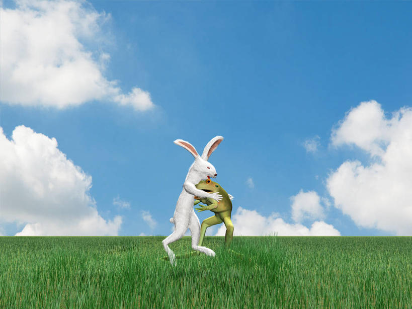 无人,横图,室内,白天,侧面,锻炼,快乐,比赛,运动,竞争,数码,科技,摔跤,草地,草坪,植物,哺乳动物,青蛙,野生动物,阴影,光线,网络,兔子,影子,云,云朵,高光,几何,计算机图形,合成,云彩,娱乐,草,一只,蓝色,绿色,白云,蓝天,天空,阳光,动物,天,休闲,可爱,活泼,晴朗,兔,电脑合成图,数码合成图,体育运动,合成图,相扑,写实,具体,具象,体育,晴空,彩图,全身,健身,角抵,摔跤运动,素舞