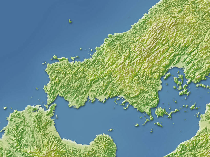 无人,横图,室内,白天,正面,数码,科技,道路,地图,日本,亚洲,阴影,蓝色背景,网络,信息,交通,高光,几何,计算机图形,合成,方向,蓝色,绿色,引导,指引,电脑合成图,数码合成图,合成图,东亚,本州,本州岛,日本国,中国地方,写实,具体,具象,山口,山口县,彩图,导航