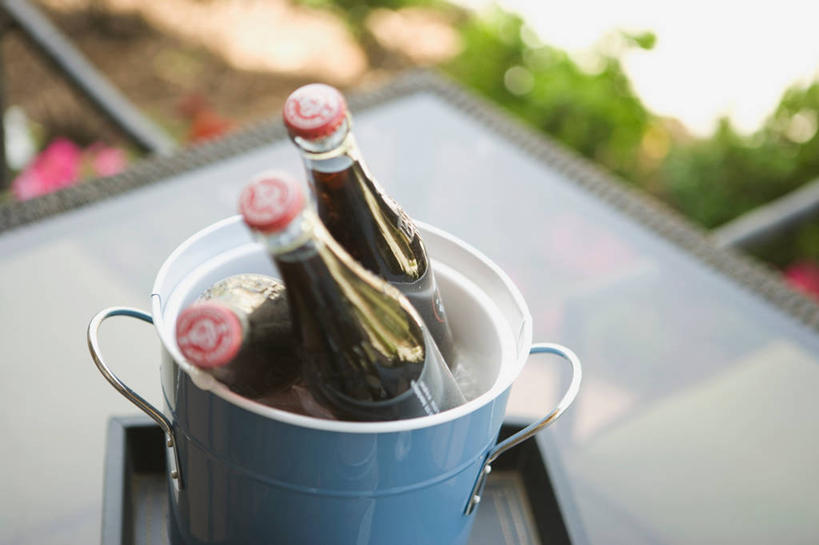 无人,横图,俯视,室外,特写,白天,草地,植物,阴影,朦胧,模糊,光线,铁桶,桶,影子,饮品,可乐,玻璃制品,草,饮料,绿色,阳光,玻璃瓶,瓶子,容器,碳酸饮料,储藏,储存,可口,冰桶,香槟桶,适口,彩图,高角度拍摄,贮存