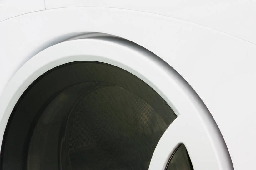 无人,横图,室内,特写,白天,正面,静物,阴影,反射,电器,影子,一个,白色,黑色,洗衣机,单个,家电,家用电器,滚筒洗衣机,清洗,洗涤,彩图