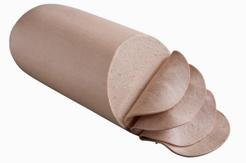 无人,横图,俯视,室内,特写,白天,白色背景,餐桌,桌子,切开,阴影,反射,影子,肉,香肠,腊肠,肉类,切,摄影,影棚,餐台,剖面,肉食,切面,彩图,高角度拍摄,影棚拍摄,拍摄