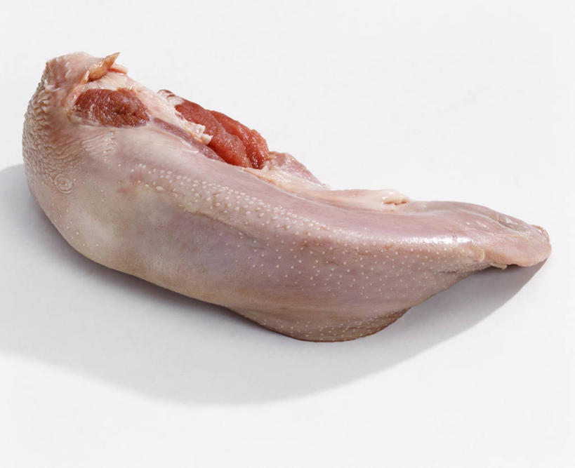 无人,横图,俯视,室内,特写,白天,白色背景,桌面,桌子,一块,阴影,反射,纹路,木制,纹理,影子,肉,猪肉,肉类,木制品,摄影,影棚,肉食,豚肉,肌理,彩图,高角度拍摄,影棚拍摄,拍摄,口条,猪舌头