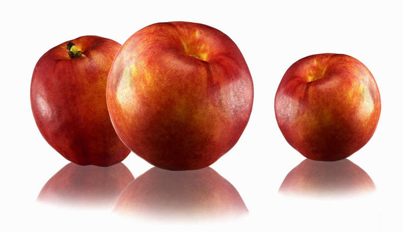 无人,横图,室内,特写,白天,白色背景,正面,桌面,桌子,桃子,水果,阴影,新鲜,反射,木制,影子,生食,食品,果实,油桃,食物,三个,红色,木制品,摄影,有机食品,绿色食品,影棚,肺果,李光桃,彩图,影棚拍摄,拍摄