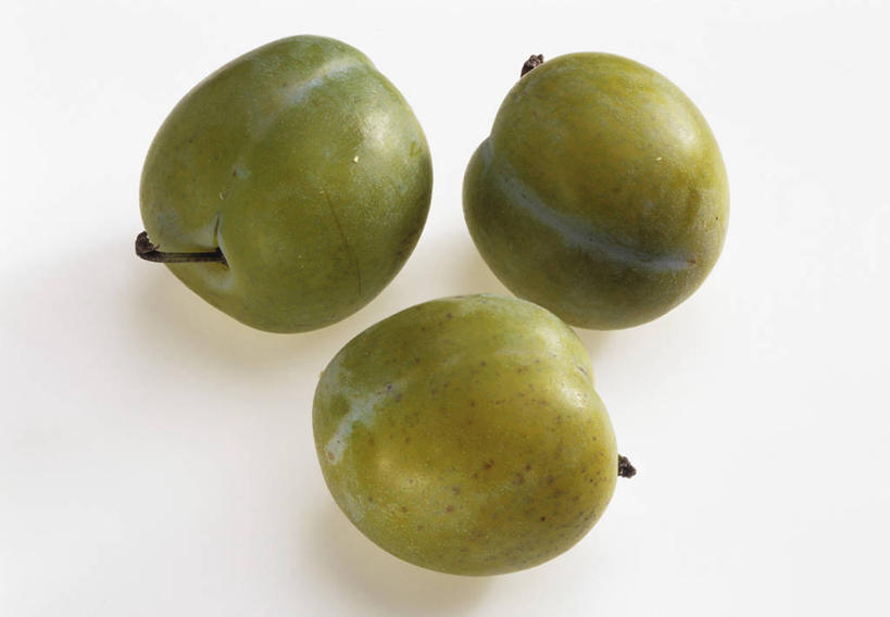 无人,横图,俯视,室内,特写,白天,白色背景,桌面,桌子,李子,水果,阴影,新鲜,反射,木制,影子,生食,食品,果实,食物,三个,绿色,木制品,摄影,有机食品,绿色食品,影棚,布拉斯李,黄香李,彩图,高角度拍摄,影棚拍摄,拍摄