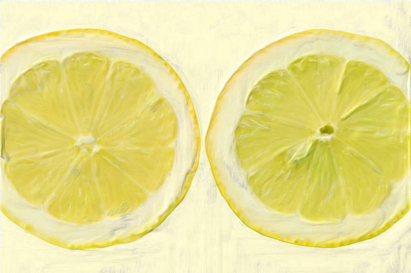 无人,横图,室内,特写,白天,正面,柠檬,水果,两片,阴影,新鲜,反射,影子,生食,食品,果实,食物,黄色,有机食品,绿色食品,益母果,柠果,彩图