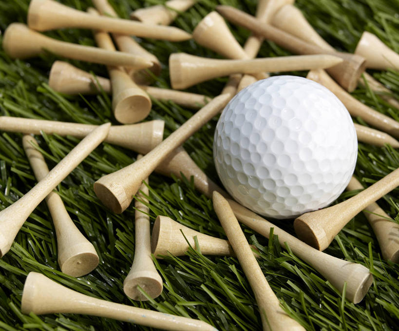 无人,横图,俯视,室内,特写,白天,草地,草坪,植物,许多,木制,高尔夫,高尔夫球,球座,很多,草,绿色,木制品,支撑,高尔夫运动,高尔夫球具,支持,高尔夫球运动,彩图,高角度拍摄