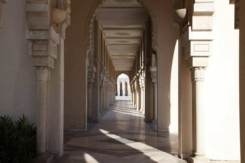 无人,横图,室外,白天,正面,旅游,度假,名胜古迹,植物,标志建筑,地标,建筑,非洲,摩洛哥,一排,许多,阴影,节日,遗迹,整齐,并列,并排,光线,盆栽,影子,柱子,走道,走廊,过道,盆景,很多,古迹,文化,文物,娱乐,建设,古建筑,排列,绿色,阳光,自然,祈祷,享受,休闲,健康,旅游胜地,放松,许愿,宗教,信仰,生长,成长,纪念,祈求,伊斯兰教,队列,清真寺,平行,古文明,阿非利加洲,摩洛哥王国,卡萨布兰卡,达尔贝达,摩洛哥肺叶,哈桑二世清真寺,平安,彩图