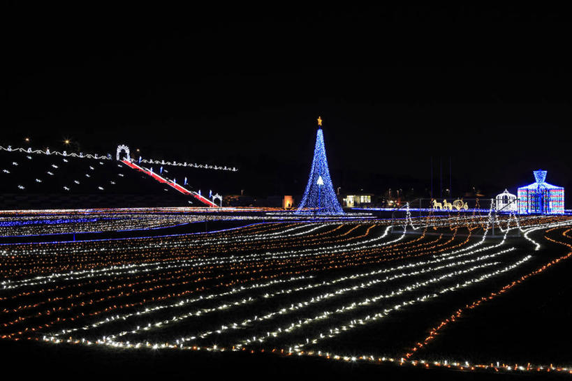 无人,横图,彩色,室外,夜晚,正面,度假,美景,城市风光,城市,霓虹灯,夜景,日本,亚洲,阴影,光线,影子,景观,灯光,七彩,娱乐,光源,霓虹,灯,享受,休闲,景色,放松,照明设备,东亚,本州,关东地方,本州岛,日本国,群马,群马县,氖灯,彩图