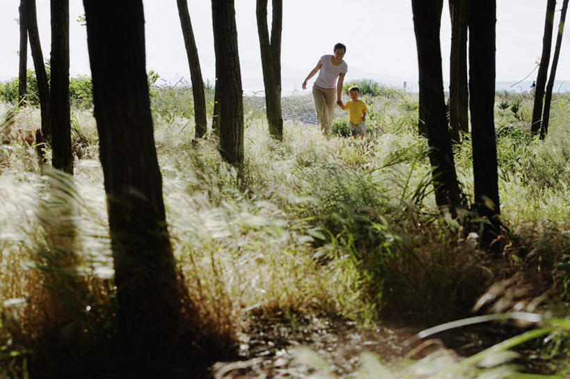 儿童,两个人,家庭,笑,微笑,露齿笑,横图,室外,白天,正面,纯洁,草地,草坪,森林,树林,植物,亚洲,绿叶,注视,休闲装,黄种人,草,树,树木,树叶,小孩,蓝天,天空,天,观察,看,牵手,温暖,温馨,母子,一家人,可爱,活泼,观看,绿草,和睦,察看,关注,宝宝,纯真,烂漫,无邪,伶俐,天真,男孩,年轻女性,女人,女性,亚洲人,孩子,手拉手,半身,彩图,融洽