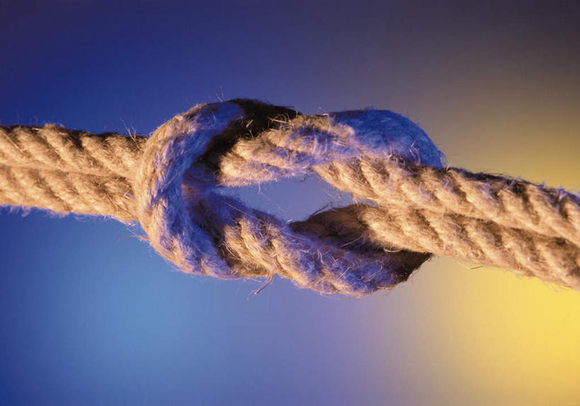 无人,横图,室内,特写,白天,正面,静物,阴影,蓝色背景,朦胧,模糊,光线,影子,绳子,打结,摄影,影棚,绳索,彩图,影棚拍摄,拍摄