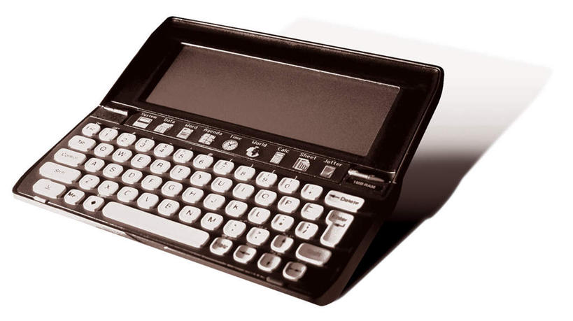 无人,横图,俯视,黑白,室内,特写,白天,白色背景,商务,科技,静物,阴影,光线,科学,标志,文字,影子,字符,字母,标识,一个,记录,便捷,联络,通信,摄影,影棚,单个,掌上电脑,科学技术,液晶,PDA掌上电脑,个人数字助理,轻巧,高角度拍摄,影棚拍摄,办公,拍摄