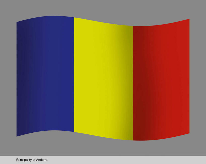 无人,横图,插画,室内,特写,白天,正面,数码,科技,旗帜,国旗,欧洲,安道尔,一面,阴影,灰色背景,网络,首都,高光,几何,计算机图形,合成,图画,画,黄色,红色,蓝色,电脑合成图,数码合成图,漫画,写实,具体,具象,安道尔城,安道尔公国,旗,彩图