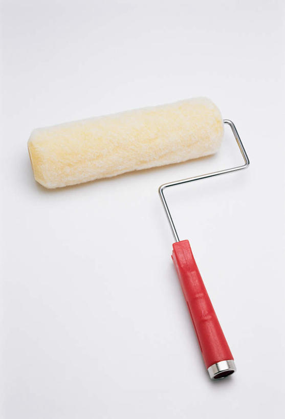 无人,竖图,俯视,室内,特写,白天,白色背景,装修,静物,装潢,一个,粉刷,刷子,摄影,影棚,单个,油漆,滚筒刷,涂料,滚刷,彩图,高角度拍摄,影棚拍摄,拍摄,滚筒