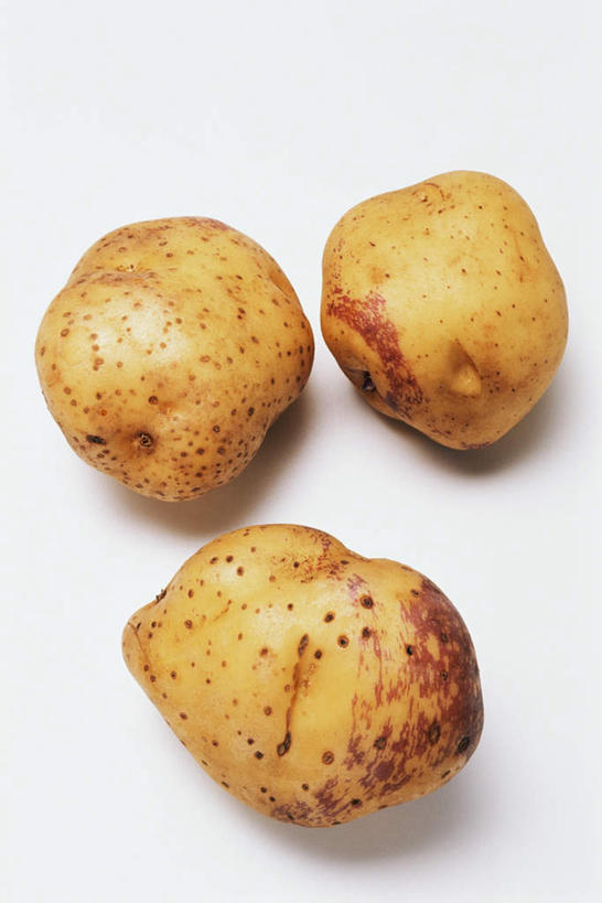 无人,竖图,俯视,室内,特写,白天,白色背景,土豆,水果,阴影,新鲜,反射,影子,生食,食品,果实,食物,三个,摄影,有机食品,绿色食品,影棚,腐烂,馍馍蛋,腐败,腐臭,腐朽,洋芋,山药蛋,马铃薯,彩图,高角度拍摄,影棚拍摄,拍摄