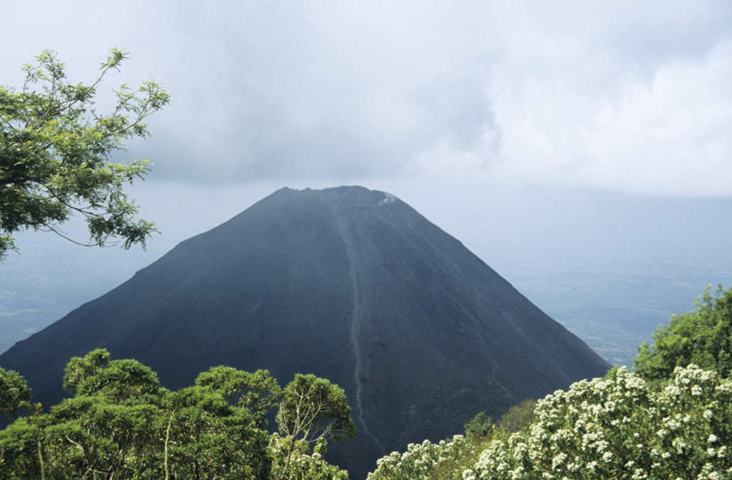 无人,横图,室外,白天,正面,旅游,度假,火山,美景,山,山脉,树林,植物,萨尔瓦多,阴影,盛开,光线,影子,景观,山峰,云,云朵,山峦,花蕾,云彩,娱乐,花,花瓣,花朵,鲜花,树,树木,蓝色,绿色,白云,蓝天,天空,阳光,自然,群山,天,花苞,花蕊,享受,休闲,景色,放松,生长,晴朗,成长,北美,北美洲,中美洲,自然风光,美洲,北亚美利加洲,亚美利加洲,萨尔瓦多共和国,活火山,死火山,休眠火山,晴空,彩图