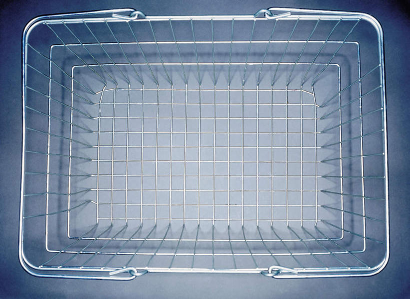 无人,横图,俯视,室内,特写,白天,静物,购物车,金属制品,金属,购物篮,一个,摄影,影棚,单个,便利,存放,载具,快捷,方便,寄存,寄放,暂存,彩图,高角度拍摄,影棚拍摄,拍摄