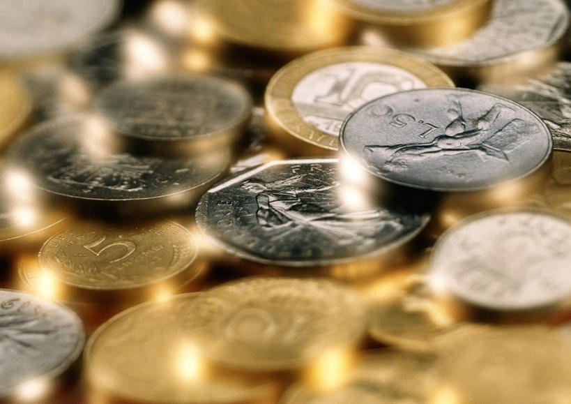 无人,横图,俯视,室内,特写,白天,钱,静物,一堆,许多,堆叠,堆积,钱币,欧元,金融,经济,堆,流通,贸易,货币,金钱,现金,硬币,彩图,高角度拍摄