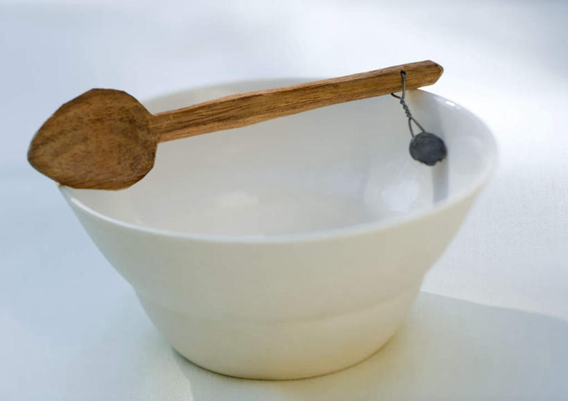 无人,横图,俯视,室内,特写,白天,桌面,桌子,餐具,木制,勺子,一个,调羹,汤匙,碗,单个,进餐用具,烹调用具,彩图,高角度拍摄