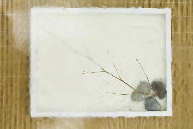 无人,横图,俯视,室内,白天,水,朦胧,模糊,清澈,沙子,席子,液体,竹席,水滴,雾气,图像,文化,东方,垫子,流动,中国文化,嫩枝,岩石,彩图,高角度拍摄