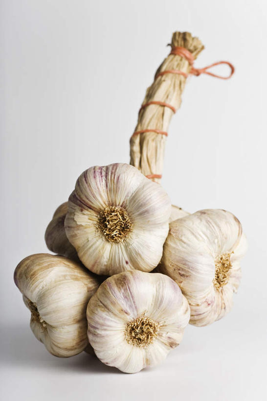 无人,竖图,室内,特写,白天,白色背景,正面,餐桌,桌子,蔬菜,蒜,静物,一串,新鲜,食品,食物,白色,摄影,有机食品,绿色食品,影棚,餐台,小蒜,大蒜,彩图,影棚拍摄,拍摄
