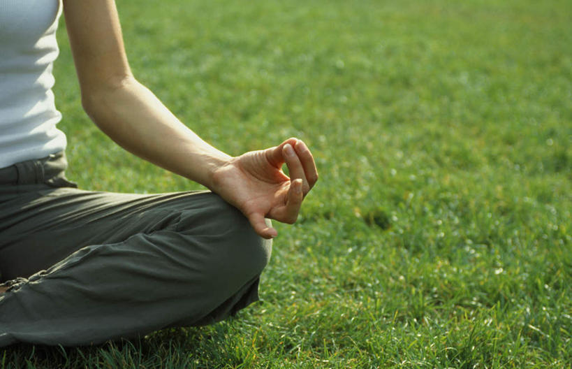 西方人,一个人,盘腿,横图,室外,白天,正面,锻炼,运动,草地,草坪,植物,欧洲,欧洲人,仅一个年轻女性,仅一个女性,仅一个人,阴影,光线,影子,休闲装,草,绿色,阳光,手放前,休闲,休闲服,体育,年轻女性,女人,女性,白种人,盘腿而坐,盘膝,盘着腿的,盘着腿坐,双腿交叉,半身,彩图,健身