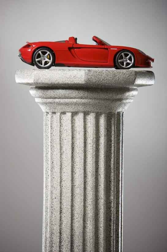 无人,竖图,室内,特写,白天,正面,汽车,静物,一辆,灰色背景,柱子,跑车,车,白色,交通工具,摄影,影棚,载具,敞篷跑车,彩图,影棚拍摄,拍摄
