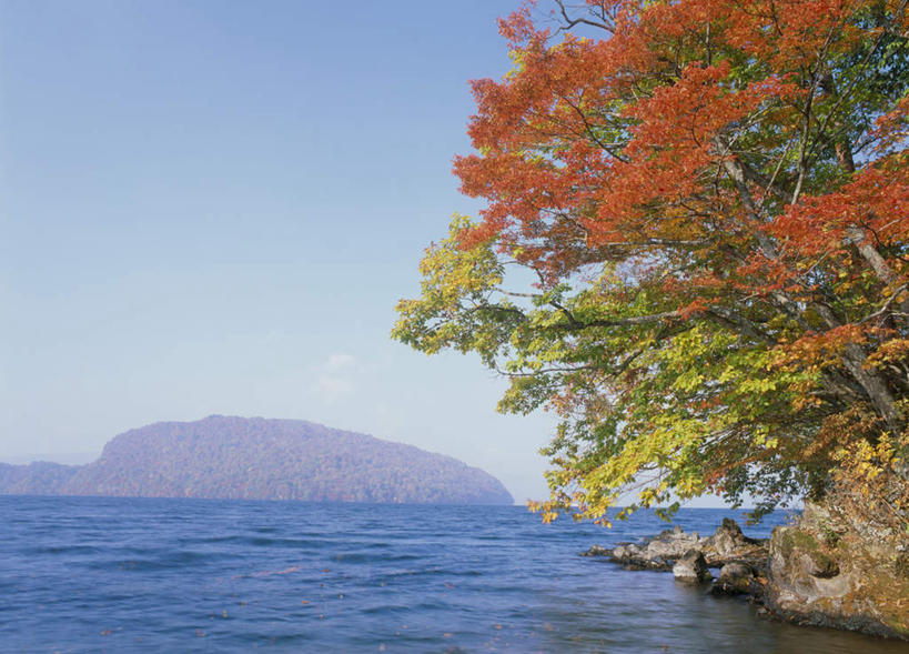 无人,公园,横图,室外,白天,正面,旅游,度假,湖,湖泊,美景,山,树林,水,植物,秋田县,日本,亚洲,许多,湖面,景观,山峰,水流,水面,山峦,娱乐,树,树木,红色,蓝色,绿色,蓝天,天空,自然,湖水,天,享受,休闲,景色,放松,生长,成长,自然风光,东亚,本州,本州岛,日本国,秋田,岩手,岩手县,青森,青森县,东北地方,十和田湖,十和田八幡平国立公园,彩图