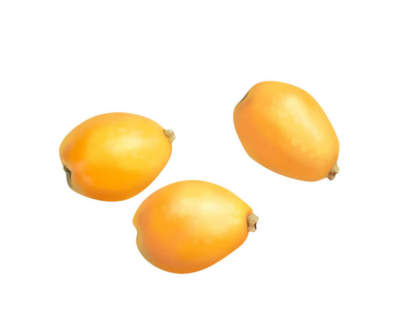 无人,横图,插画,室内,特写,白天,白色背景,正面,数码,科技,枇杷,水果,阴影,新鲜,网络,生食,食品,果实,高光,几何,计算机图形,合成,图画,画,食物,三个,黄色,有机食品,绿色食品,电脑合成图,数码合成图,合成图,漫画,写实,具体,具象,芦枝,芦橘,金丸,彩图