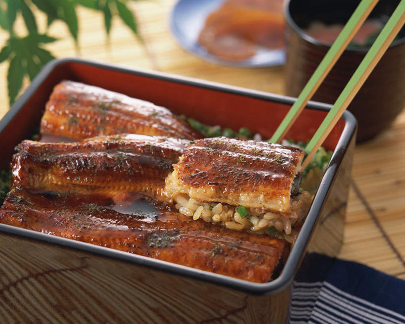 海鲜,鳗鱼,无人,横图,俯视,室内,特写,白天,烹饪,餐桌,筷子,桌子,鳗鲡,餐具,叶子,阴影,光线,影子,陶瓷,日本料理,料理,食品,绿叶,陶瓷制品,文化,传统,水产,菜肴,美食,海洋生物,食物,容器,碗,日式料理,日式,嫩叶,佳肴,餐台,储藏,礼节,储存,水生动物,海产品,礼仪,水生物,河鳗,海底动物,白鳗,青鳝,风馒,叶,叶片,进餐用具,白鳝,彩图,高角度拍摄,贮存