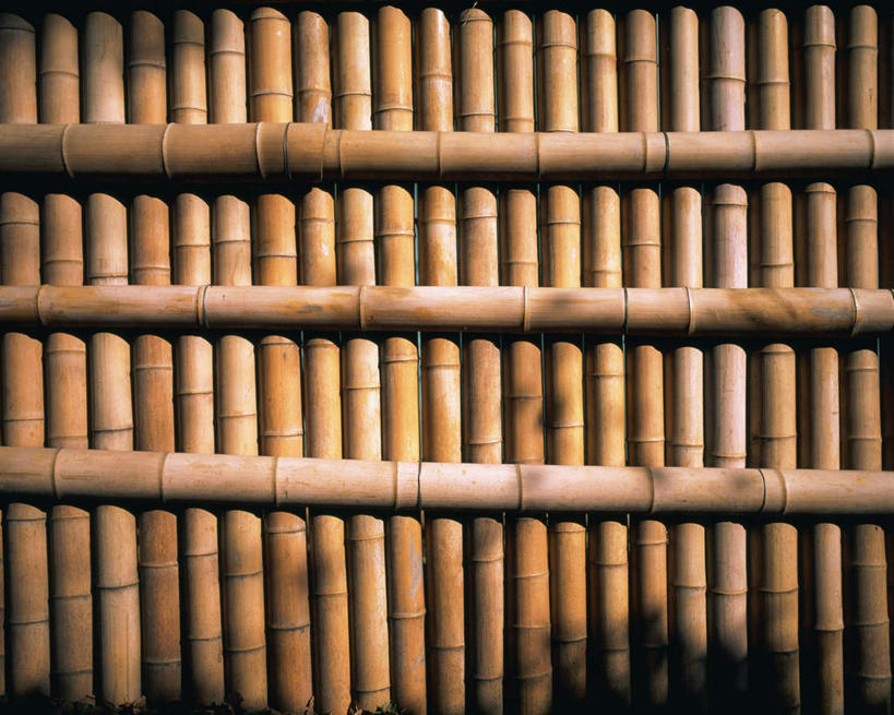 无人,栏杆,横图,室外,白天,正面,竹子,一排,条纹,日本文化,整齐,纹路,纹理,栅栏,篱笆,围栏,护栏,排列,队列,肌理,彩图