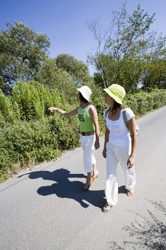 东方人,两个人,伙伴,朋友,走,说,竖图,室外,白天,正面,旅游,度假,友谊,美景,森林,山,树林,太阳,植物,道路,帽子,京都,日本,亚洲,指,阴影,服装,光线,影子,景观,山峰,山峦,休闲装,黄种人,娱乐,树,树木,衣服,蓝色,绿色,蓝天,天空,阳光,自然,遮阳帽,天,夏天,享受,休闲,休闲服,路面,景色,放松,服饰,京都府,生长,晴朗,成长,指着,自然风光,东亚,本州,万里无云,本州岛,日本国,近畿地方,近畿,嵯峨野,岚山,交流,友情,年轻女性,女人,女性,亚洲人,晴空,晴空万里,步行,沟通,讲话,交谈,散步,说话,谈话,走路,彩图,全身