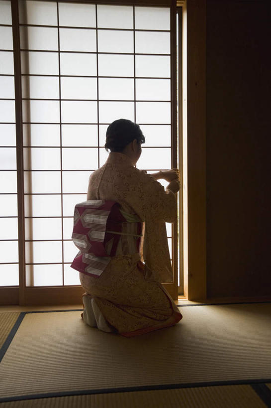 东方人,一个人,坐,竖图,室内,白天,民族服装,亚洲,仅一个年轻女性,仅一个女性,仅一个人,弯腰,阴影,和服,光线,影子,榻榻米,注视,黄种人,背面,观察,看,服饰,观看,察看,关注,吴服,唐草,唐花,唐锦,年轻女性,女人,女性,亚洲人,坐着,彩图,全身,传统服装,民俗服