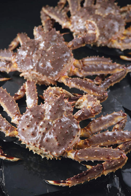 海鲜,无人,竖图,俯视,室内,特写,白天,桌面,桌子,三只,阴影,黑色背景,光线,影子,大理石,帝王蟹,水产,海洋生物,摄影,影棚,水生动物,海产品,水生物,海底动物,皇帝蟹,大理石制品,彩图,高角度拍摄,影棚拍摄,拍摄