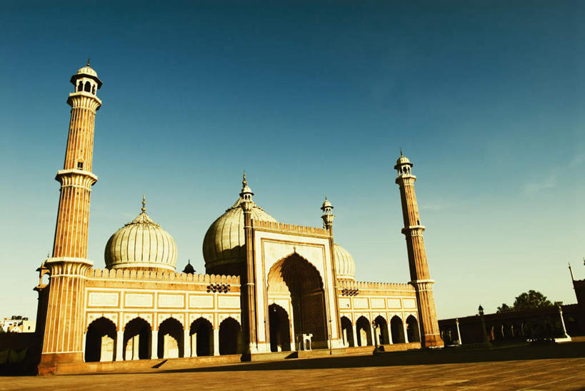 无人,横图,室外,白天,仰视,旅游,度假,名胜古迹,植物,门,标志建筑,地标,建筑,印度,亚洲,一排,阴影,节日,遗迹,整齐,光线,影子,墙,拱门,古迹,文化,文物,娱乐,建设,古建筑,墙壁,墙面,树,树木,排列,蓝色,绿色,蓝天,天空,阳光,自然,门框,天,祈祷,享受,休闲,健康,旅游胜地,放松,许愿,宗教,信仰,生长,晴朗,成长,纪念,祈求,伊斯兰教,队列,清真寺,南亚,古文明,万里无云,印度共和国,贾玛清真寺,贾玛寺,旧德里,平安,晴空,晴空万里,彩图,低角度拍摄