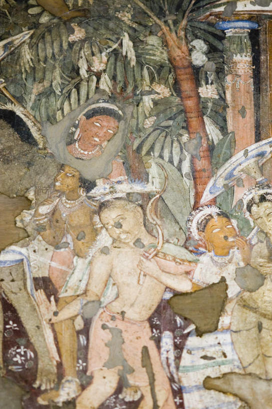 无人,竖图,室内,特写,白天,正面,旅游,度假,绘画,名胜古迹,标志建筑,地标,建筑,印度,亚洲,节日,遗迹,艺术,装饰,墙,古迹,文化,文物,娱乐,建设,古建筑,壁画,墙壁,墙面,祈祷,享受,休闲,健康,旅游胜地,放松,许愿,宗教,信仰,纪念,华丽,修饰,祈求,点缀,基督教,天主教,修道院,南亚,信念,古文明,印度共和国,衬托,美观,雅致,雅观,马哈拉施特拉邦,神学院,修院,隐修院,阿旃陀,平安,画画,彩图