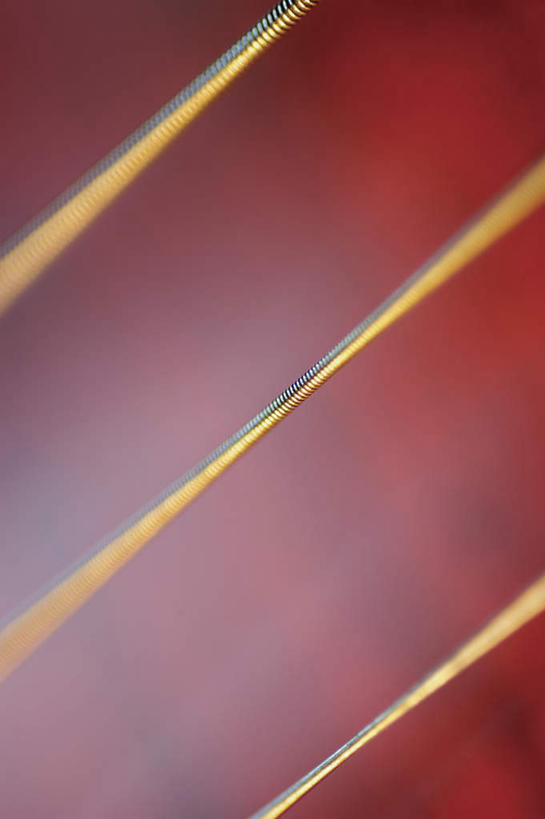 无人,竖图,俯视,室内,特写,白天,微距,静物,三根,一把,阴影,朦胧,模糊,反射,影子,吉他,乐器,弦乐器,红色,琴弦,弹拨弦鸣乐器,彩图,高角度拍摄,微距摄影,弹拨弦乐器